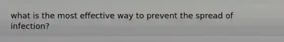 what is the most effective way to prevent the spread of infection?