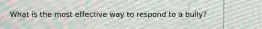 What is the most effective way to respond to a bully?