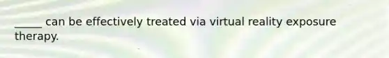 _____ can be effectively treated via virtual reality exposure therapy.