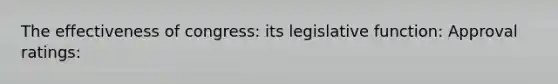 The effectiveness of congress: its legislative function: Approval ratings: