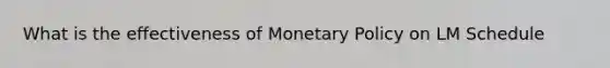 What is the effectiveness of <a href='https://www.questionai.com/knowledge/kEE0G7Llsx-monetary-policy' class='anchor-knowledge'>monetary policy</a> on LM Schedule