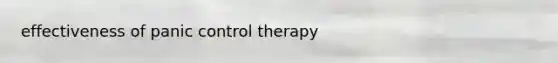 effectiveness of panic control therapy