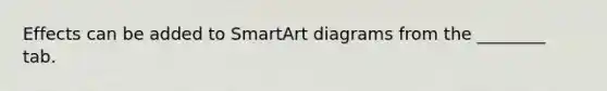 Effects can be added to SmartArt diagrams from the ________ tab.