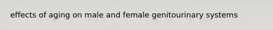 effects of aging on male and female genitourinary systems