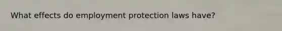 What effects do employment protection laws have?
