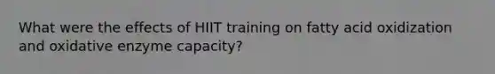 What were the effects of HIIT training on fatty acid oxidization and oxidative enzyme capacity?