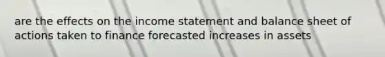 are the effects on the income statement and balance sheet of actions taken to finance forecasted increases in assets