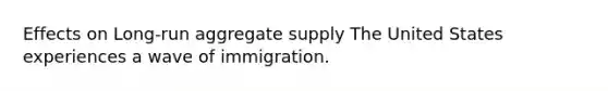 Effects on Long-run aggregate supply The United States experiences a wave of immigration.