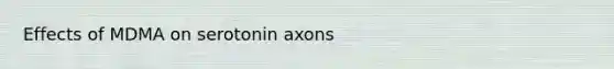 Effects of MDMA on serotonin axons