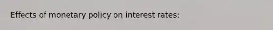 Effects of monetary policy on interest rates: