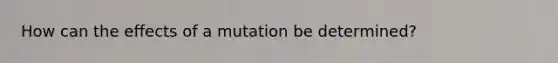 How can the effects of a mutation be determined?