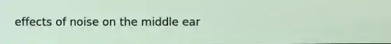 effects of noise on the middle ear