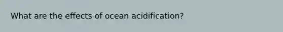 What are the effects of ocean acidification?