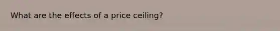 What are the effects of a price ceiling?