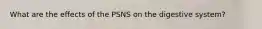 What are the effects of the PSNS on the digestive system?