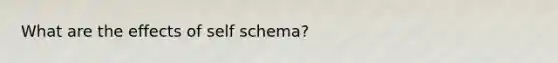 What are the effects of self schema?