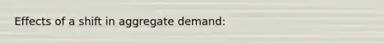 Effects of a shift in aggregate demand: