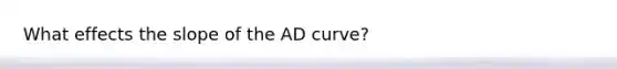 What effects the slope of the AD curve?