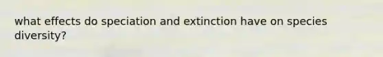 what effects do speciation and extinction have on species diversity?