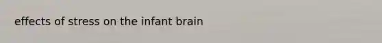 effects of stress on the infant brain