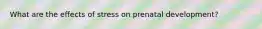 What are the effects of stress on prenatal development?