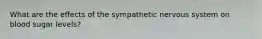 What are the effects of the sympathetic nervous system on blood sugar levels?