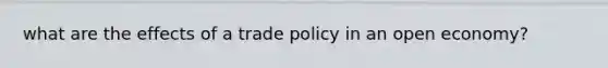 what are the effects of a trade policy in an open economy?