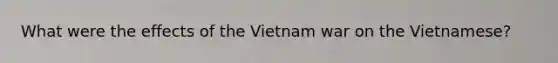 What were the effects of the Vietnam war on the Vietnamese?