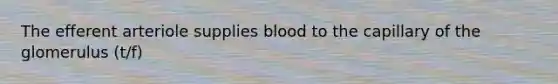 The efferent arteriole supplies blood to the capillary of the glomerulus (t/f)