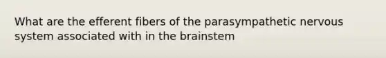 What are the efferent fibers of the parasympathetic nervous system associated with in the brainstem