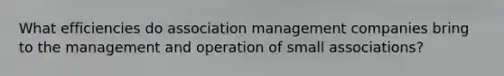 What efficiencies do association management companies bring to the management and operation of small associations?