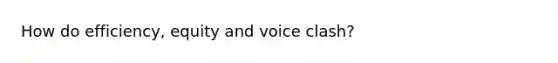 How do efficiency, equity and voice clash?