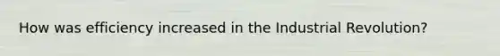 How was efficiency increased in the Industrial Revolution?