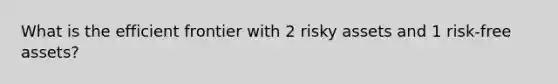 What is the efficient frontier with 2 risky assets and 1 risk-free assets?