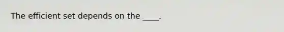 The efficient set depends on the ____.