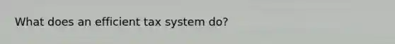 What does an efficient tax system do?