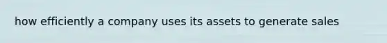 how efficiently a company uses its assets to generate sales