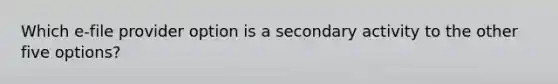 Which e-file provider option is a secondary activity to the other five options?