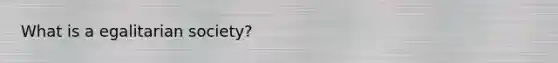 What is a egalitarian society?
