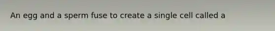 An egg and a sperm fuse to create a single cell called a