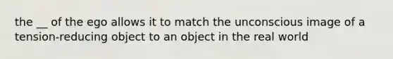 the __ of the ego allows it to match the unconscious image of a tension-reducing object to an object in the real world