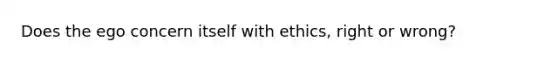 Does the ego concern itself with ethics, right or wrong?