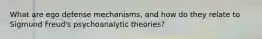 What are ego defense mechanisms, and how do they relate to Sigmund Freud's psychoanalytic theories?