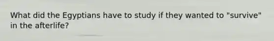 What did the Egyptians have to study if they wanted to "survive" in the afterlife?