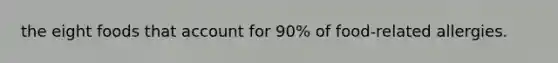 the eight foods that account for 90% of food-related allergies.