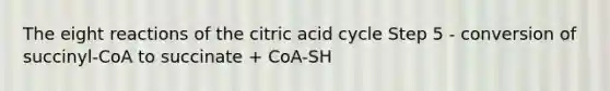 The eight reactions of the citric acid cycle Step 5 - conversion of succinyl-CoA to succinate + CoA-SH