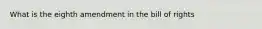 What is the eighth amendment in the bill of rights