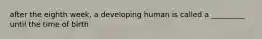 after the eighth week, a developing human is called a _________ until the time of birth