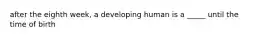 after the eighth week, a developing human is a _____ until the time of birth