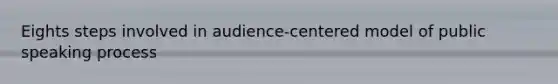 Eights steps involved in audience-centered model of public speaking process